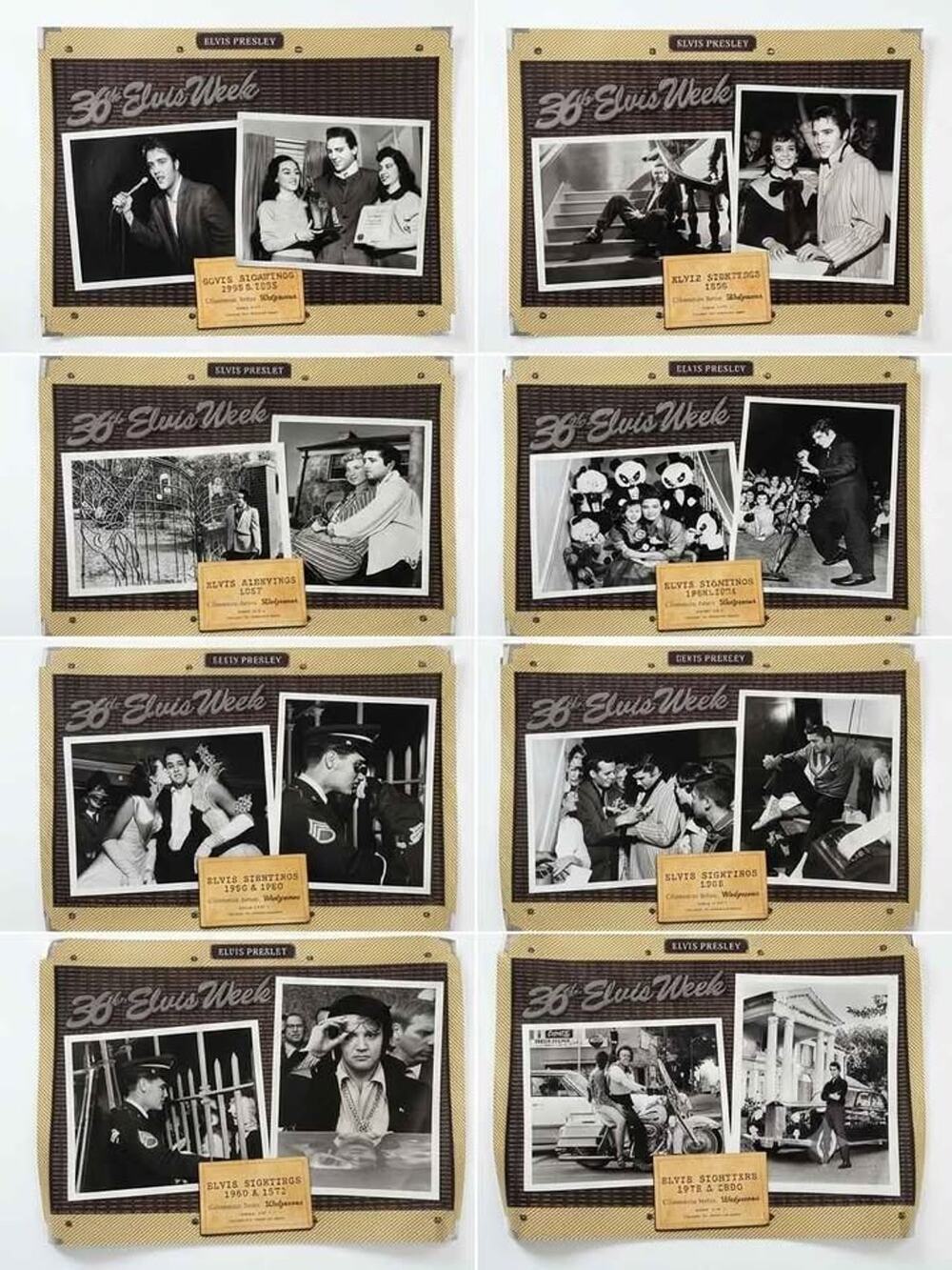 2013 36th Elvis Week Poster Set Complete 1-8 Commercial Appeal Walgreens Promo